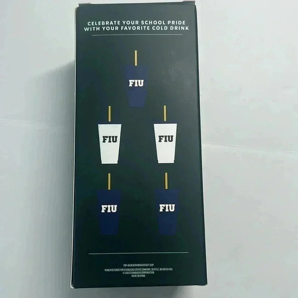 Starbucks Campus Collection Reusable “FIU” College Cold Cups BPA Free w/ Straws - Picture 3 of 6